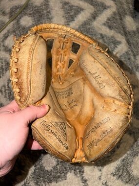 Trio Hollander Jerry Grote Catchers Mitt Model Baseball Glove Vintage Classic US